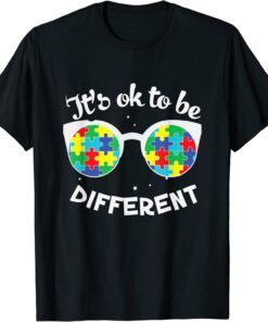 Autism Awareness Okay To Be Different Mom support Tee Shirt