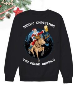 Beery Christmas You Drunk Animals Tee Shirt