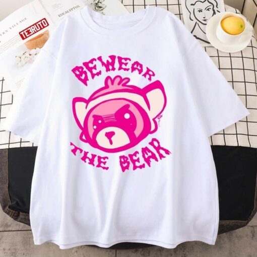 Beware The Bear Cute Art Tee shirt