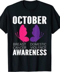 Breast Cancer And Domestic Violence Awareness Butterfly Classic Shirt