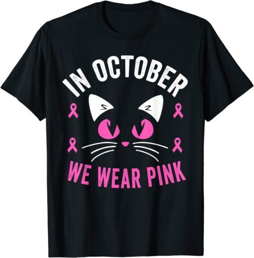 Breast Cancer Awareness Accessories Pink Ribbon Tee Shirt