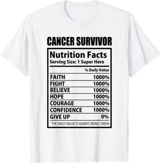 Breast Cancer Awareness Cancer Survivor Nutrition Fact Tee Shirt