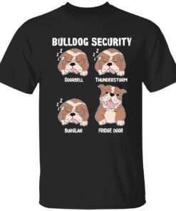 Bulldog security doorbell thunderstorm burglar fridge door shirt