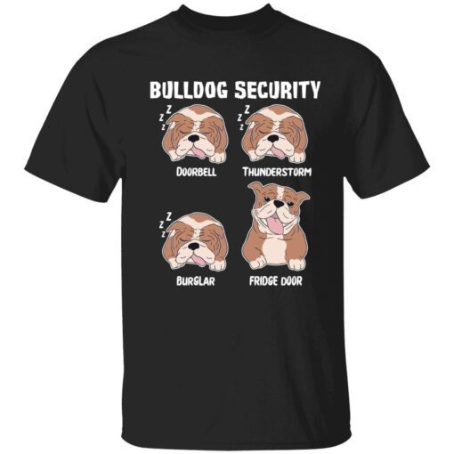 Bulldog security doorbell thunderstorm burglar fridge door shirt