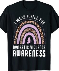 Butterfly I Wear Purple For Domestic Violence Awareness Tee Shirt