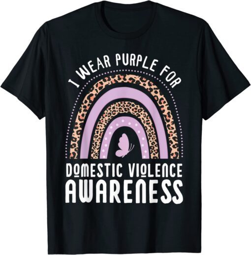 Butterfly I Wear Purple For Domestic Violence Awareness Tee Shirt