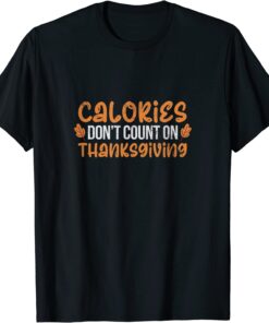 Calories Don't Count On Thanksgiving Fall Costume Distressed Tee Shirt