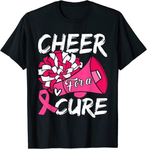 Cheer For Cure Pink Ribbon Breast Cancer Awareness Tee Shirt