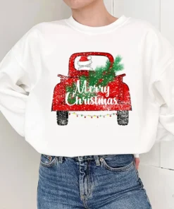 Christmas Red Truck Christmas Tree Tee Shirt