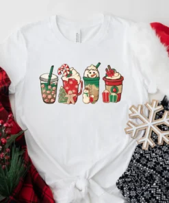 Christmas Snowman Latte Coffee Lover Tee Shirt