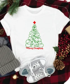 Christmas Tree Nurse Tee Shirt