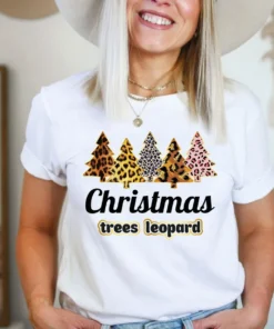 Christmas Trees Leopard Tee Shirt