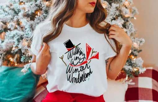 Christmas Walking In A Winter Wonderland Tee Shirt