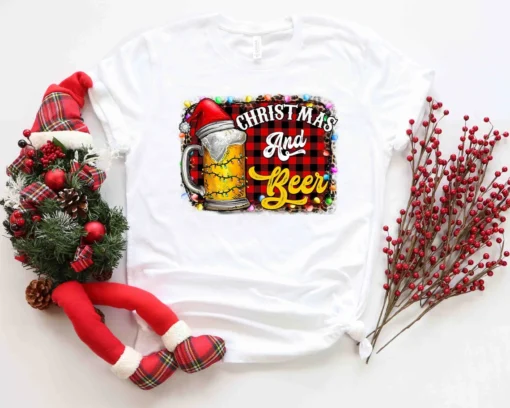 Christmas and Beer Tee Shirt