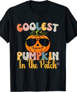 Coolest Pumpkin In The Patch Halloween Groovy Tee Shirt