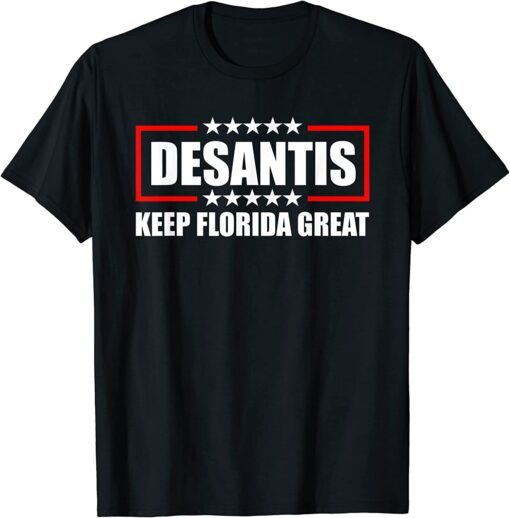 DeSantis Keep Florida Great American Flag Tee Shirt