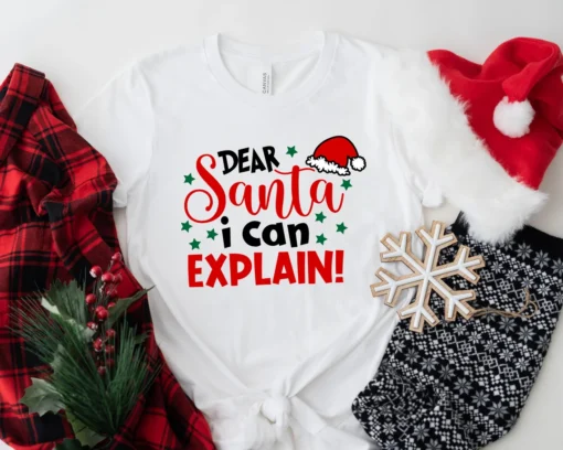 Dear Santa I Can Explain Merry Christmas Tee Shirt