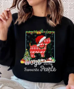 Dogs Are My Favorite People Christmas Tee Shirt