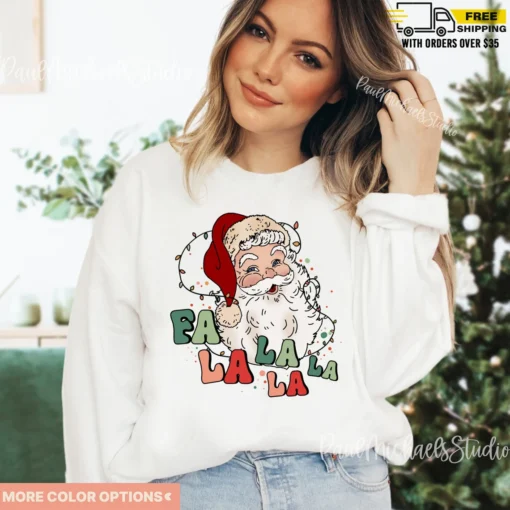 Fa La La Santa Christmas Tee Shirt