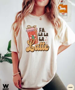 Fa La Latte Christmas Coffee Tee Shirt