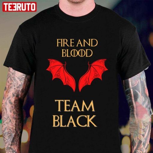 Game Of Thrones House Of The Dragon Targaryen Team Black Tee Shirt