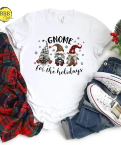 Gnome For The Holidays Merry Christmas Tee Shirt