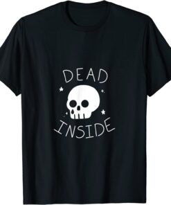 Halloween Cartoon Skull “Dead Inside” Tee Shirt