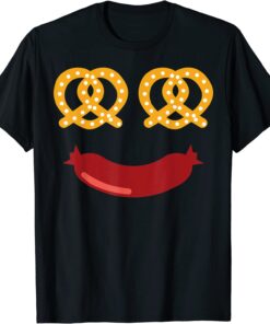 Happy Pretzel And Sausage Face Oktoberfest Festival Tee Shirt