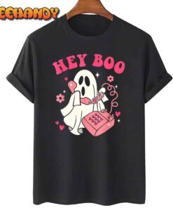 Hey Boo Halloween Costume Spooky Season Scary Ghost Tee Shirt