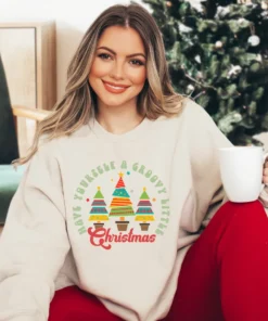 Holly Jolly Vibes Jersey Groovy Little Christmas Tee Shirt