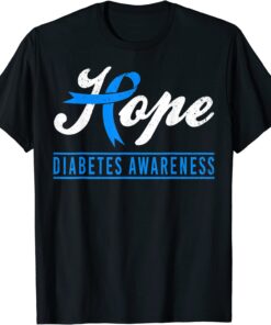 Hope Diabetes Awareness Ribbon Diabetic Type 1 T1 Tee Shirt