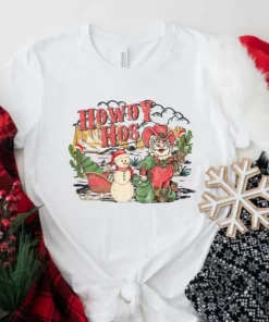 Howdy Hos Christmas Santa Cowboy Hohoho Howdy Christmas Tee Shirt