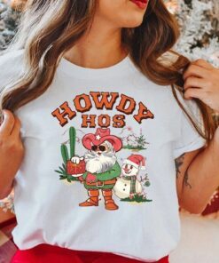 Howdy Hos Retro Western Christmas Tee Shirt