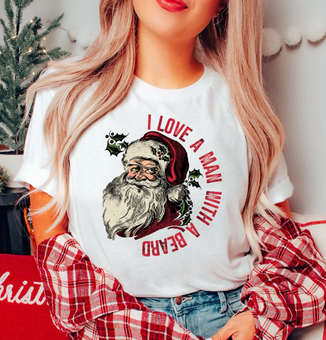 I Love Man With A Beard Christmas Tee shirt I Love Man With A Beard Christmas Tee shirt