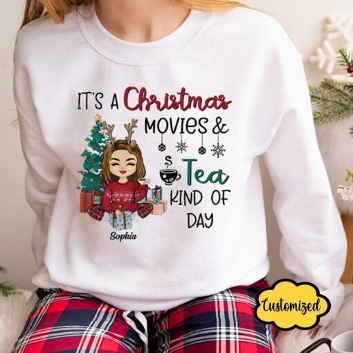 It's A Christmas Movie Kind Of Day Personalized Custom Tee Shirt