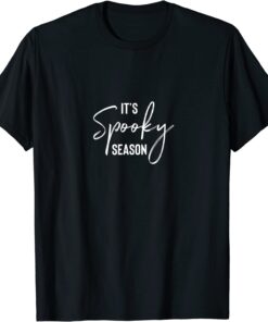 It’s Spooky Season for Happy Halloween White Script Tee Shirt