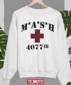 MASH Series 4077th Heather Military Green Red Cross Tee Shirt