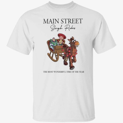 Main street sleigh rides the most wonderful time of the year Tee shirt