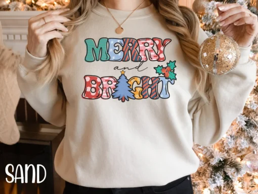 Merry & Bright Christmas Tee Shirt