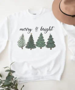 Merry & Bright Christmas Tree T-Shirt