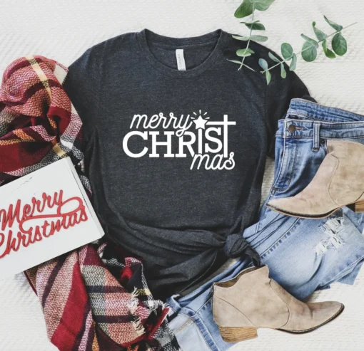 Merry Christ Mas - Christian Christmas Tee Shirt