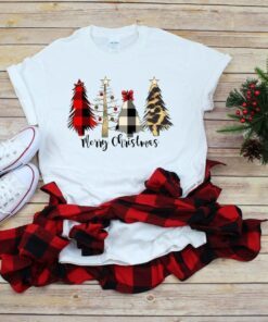 Merry Christmas Buffalo Plaid Trees T-Shirt