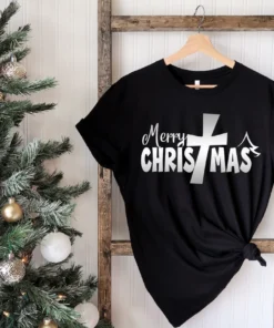 Merry Christmas Cross Tee Shirt