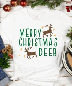 Merry Christmas Deer Tee Shirt