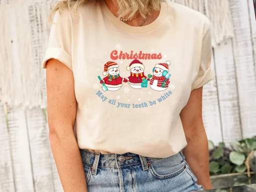 Merry Christmas May All Your Teeth Be White Tee Shirt