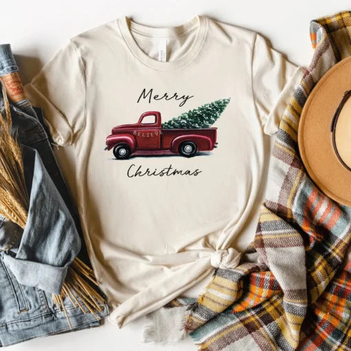 Merry Christmas Tree Truck T-Shirt