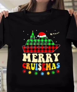 Merry Cruisemas Christmas Santa Reindeer Cruise Tee Shirt