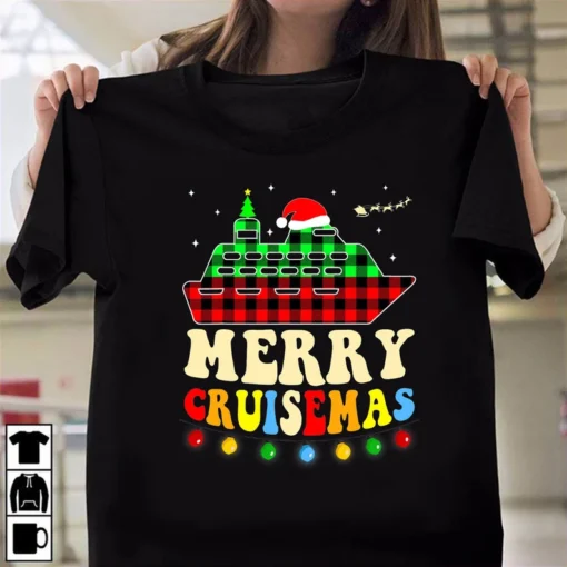 Merry Cruisemas Christmas Santa Reindeer Cruise Tee Shirt