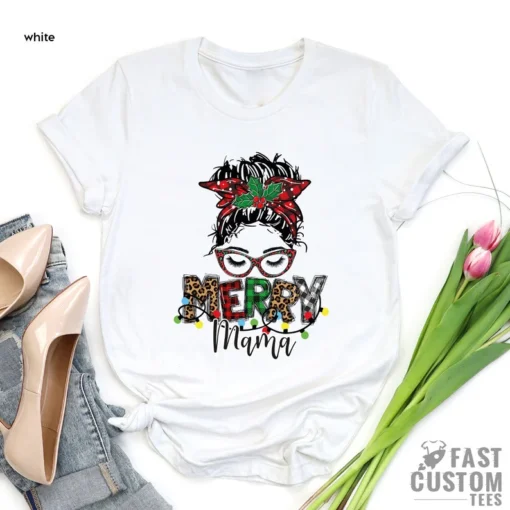 Merry Mama Christmas Tee Shirt