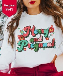 Merry and Pregnant Christmas Tee Shirt